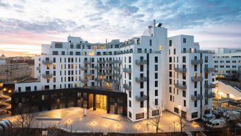 Moderní bytový komplex bytů ve Vídni