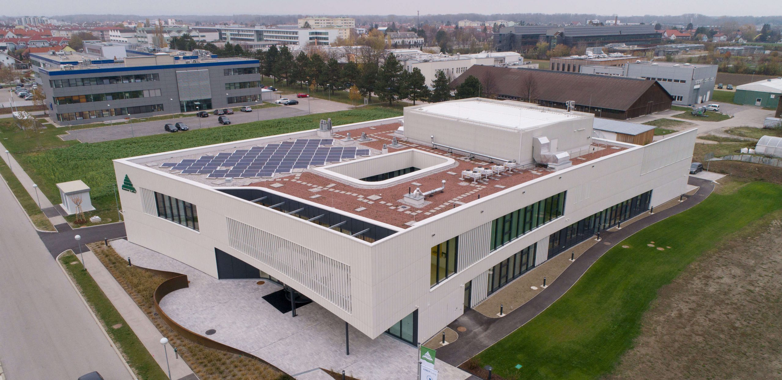 Erber Group, Tulln, Dolní Rakousko z ptačí perspektivy