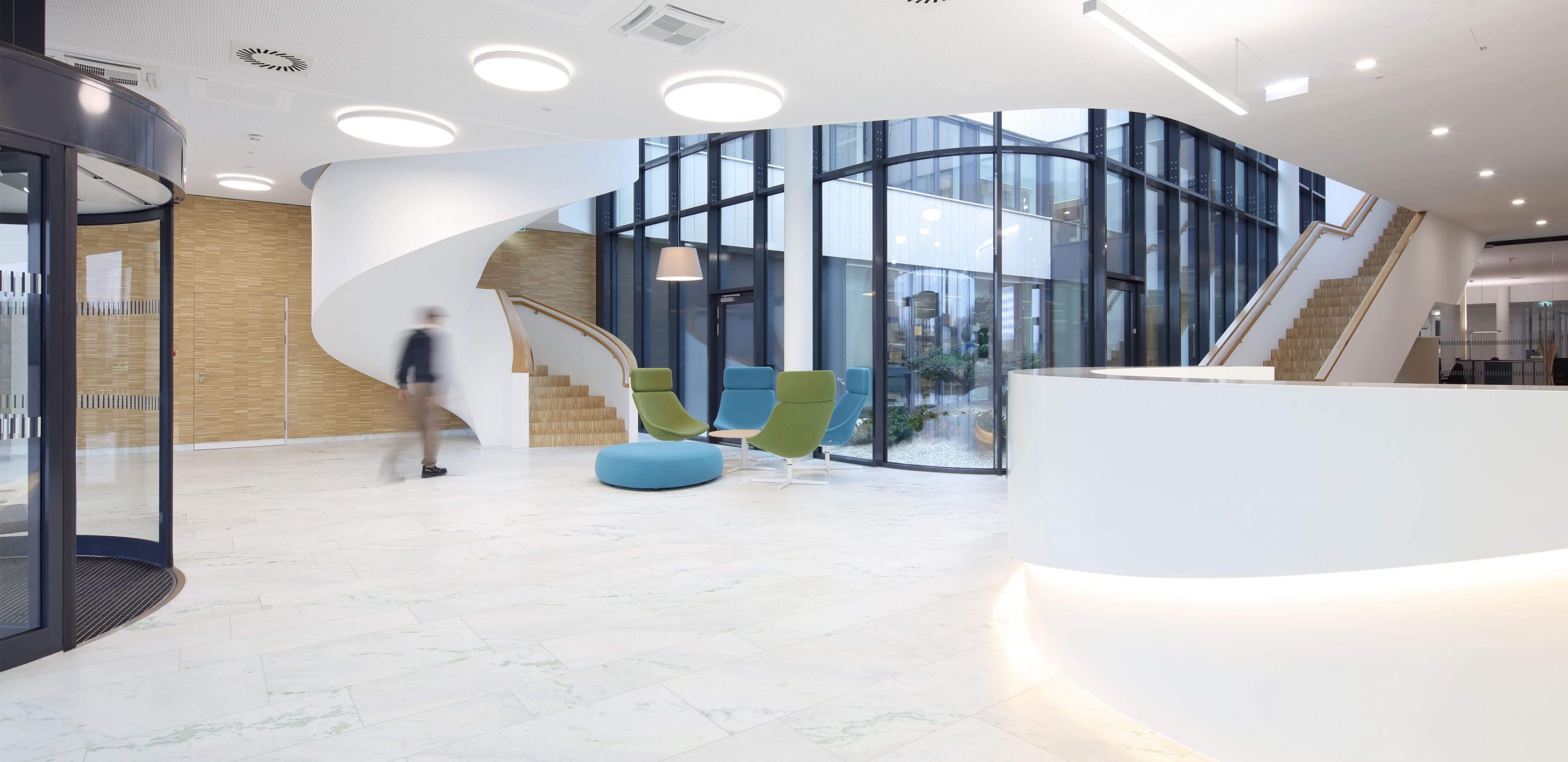 Vnitřní prostory Erber Group, Tulln, Dolní Rakousko