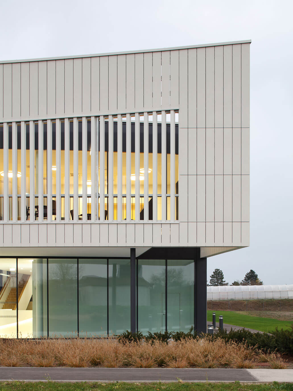 Vnější pohled na Erber Group, Tulln, Dolní Rakousko